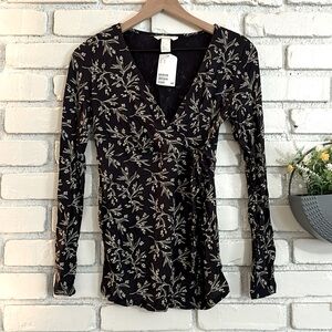 Mama H&M long sleeve maternity navy blouse